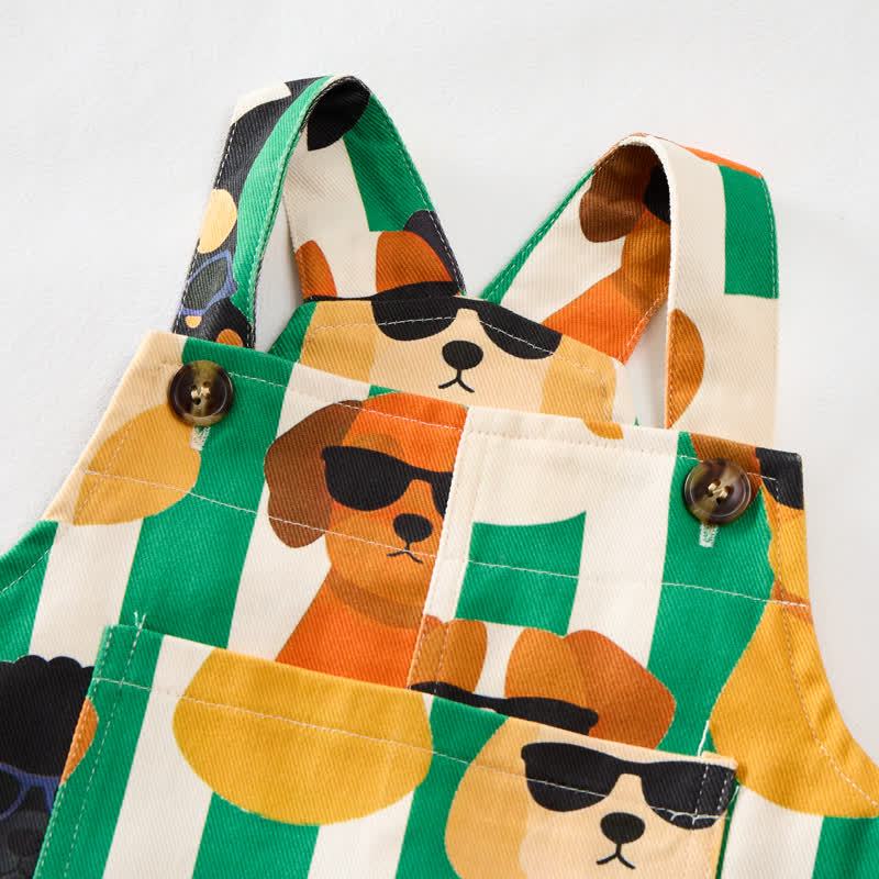 Baby Toddler Puppy Striped Overalls  - image 2