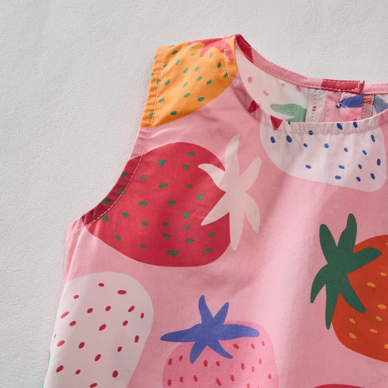 Baby 2-Piece Pink Strawberry Sleeveless Set - image 4
