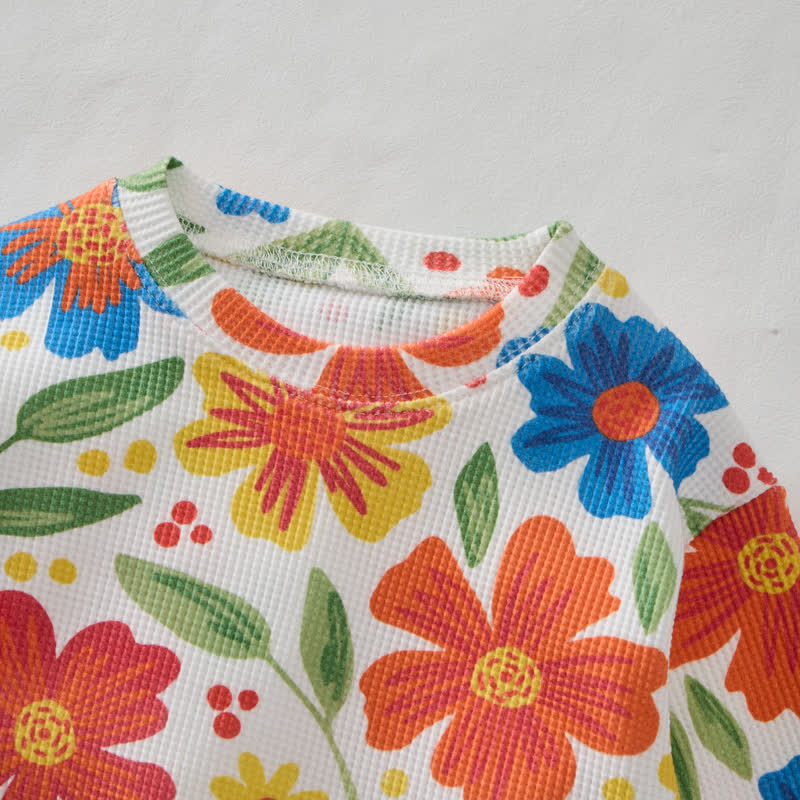 Baby Colorful Flower Waffle 2-piece Set - image 4