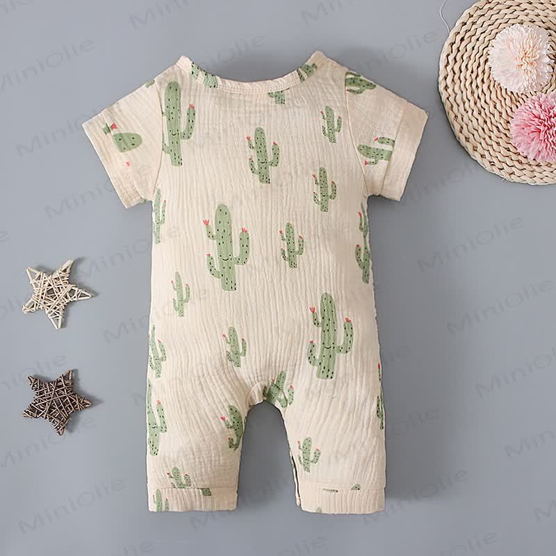 Baby Muslin Cactus/Rainbow Print Romper - image 5