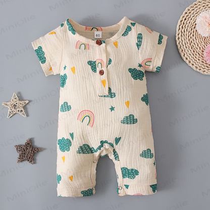 Baby Muslin Cactus/Rainbow Print Romper - image 12