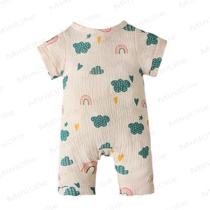 Baby Muslin Cactus/Rainbow Print Romper - image 11