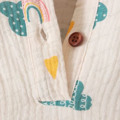 Baby Muslin Cactus/Rainbow Print Romper - image 15