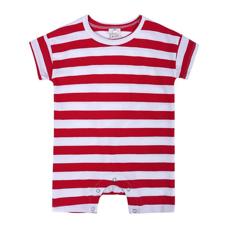 Baby Summer Striped Romper - White&Red - 18-24M - image 1