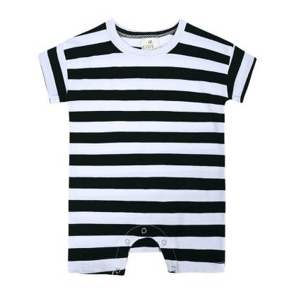 Baby Summer Striped Romper - White&Black - 18-24M - image 5