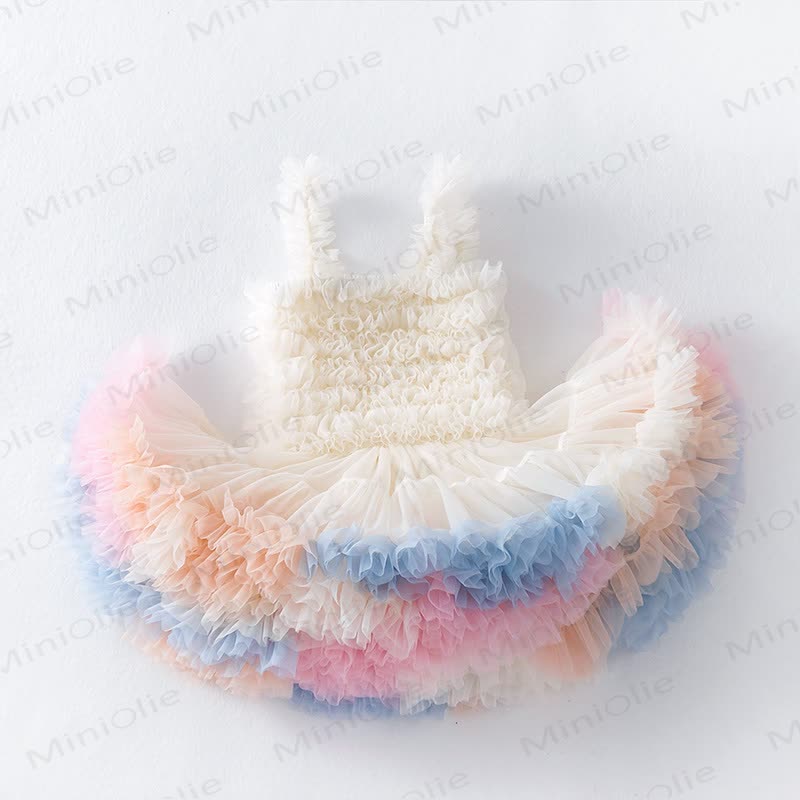 Toddler Girl Lace Princess Sleeveless Puffy Dress - Multicolor - 6-7T - image 1