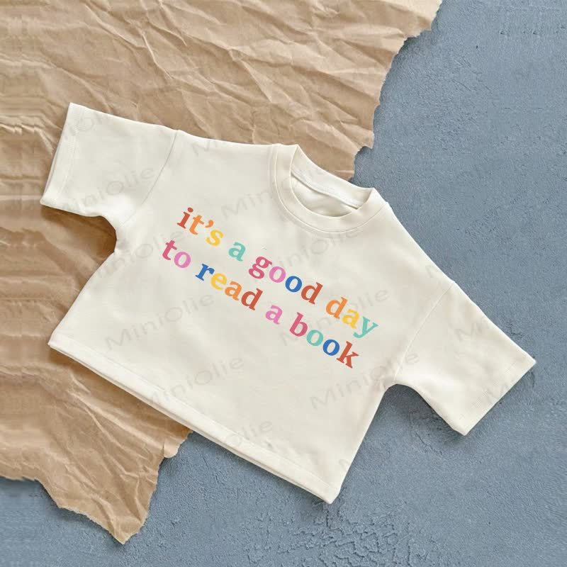 IT'S A GOOD DAY TO READ A BOOK Baby Summer Casual T-Shirt - White - 2-3T - image 2