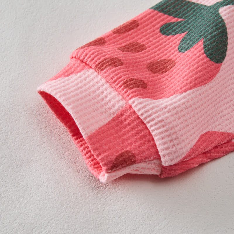 Baby Toddler Strawberry Waffle Sweatshirt 2-piece Set - image 5