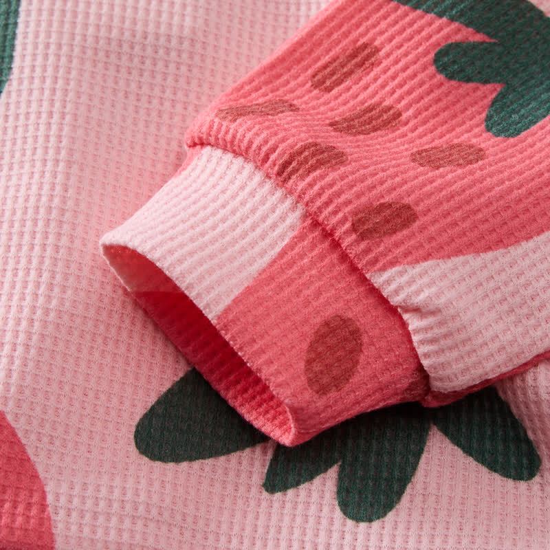 Baby Toddler Strawberry Waffle Sweatshirt 2-piece Set - image 4