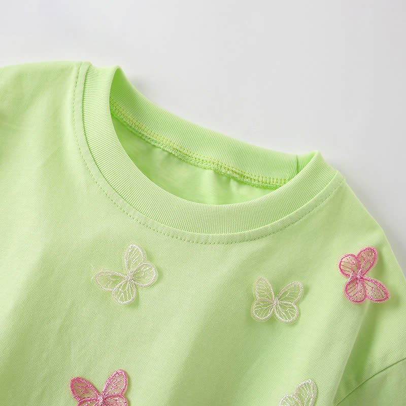 Toddler Girl Green Butterfly Summer T-shirt - image 2