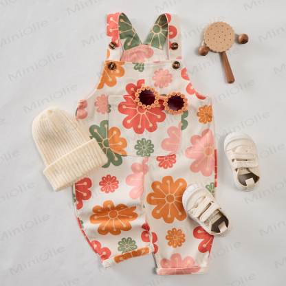 Baby Toddler Flower Pocket Overalls - image 2