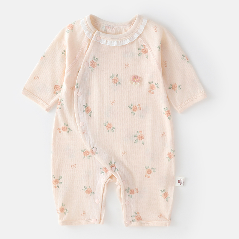 Baby Girl Rose Print Romper - Pink - 12-18M - image 1