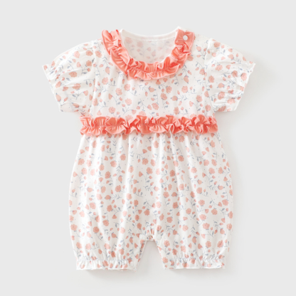 Baby Hibiscus Print Ruffle Romper - Pink - 18-24M - image 1