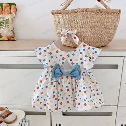 Baby Toddler Girl White Polka Dot Cotton Dress - White - 4-5T - image 1