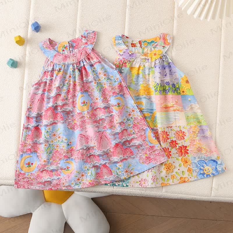 Toddler Girl Floral Sleeveless Cotton Dress - image 1