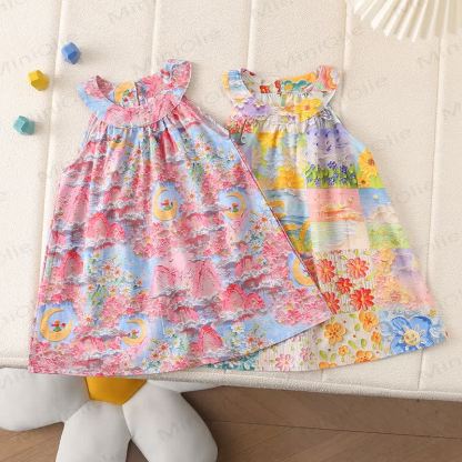 Toddler Girl Floral Sleeveless Cotton Dress - image 1