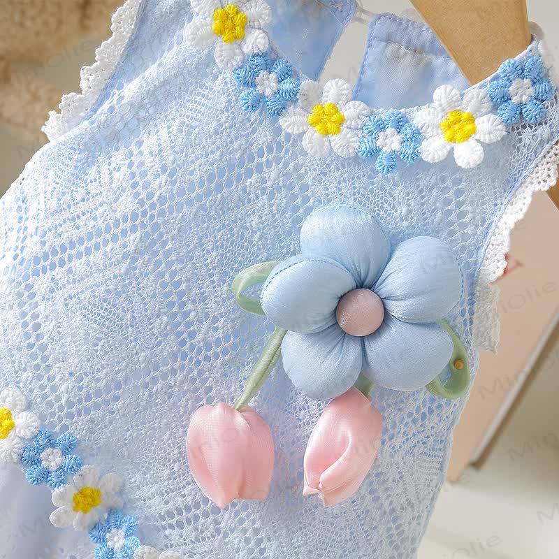 Baby Girls Daisy Lace Sunflower Print Romper Dress - image 4