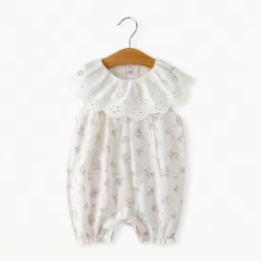 Baby Floral Ruffle Sleeveless Romper - Purple - 18-24M - image 2