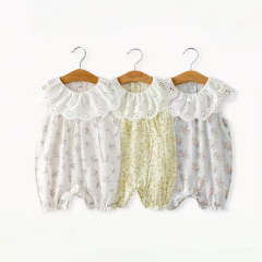 Baby Floral Ruffle Sleeveless Romper - image 1