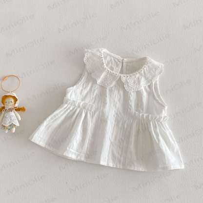 Baby Toddler Girls Cotton Lace Tank Top or Leopard Print Pants - White - 4-5T - image 1