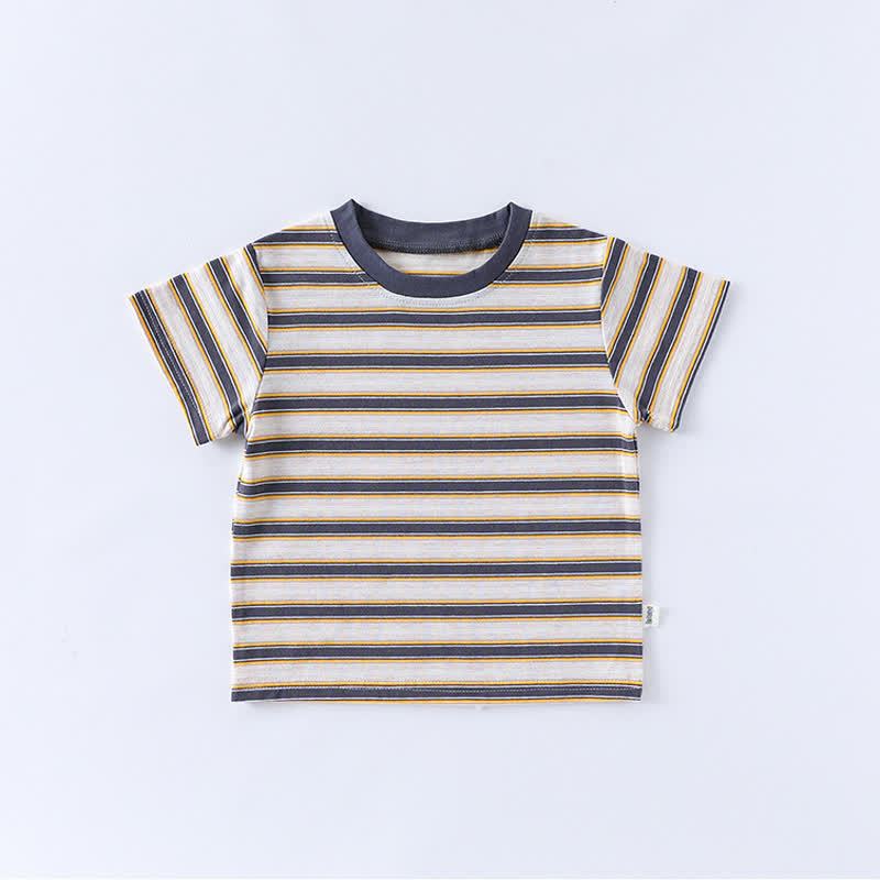 Baby Cotton Striped Tee - Gray - 2-3T - image 2