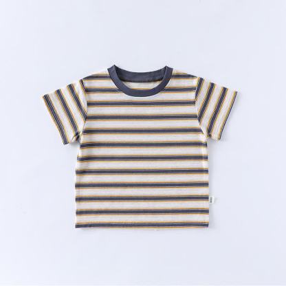 Baby Cotton Striped Tee - Gray - 2-3T - image 2