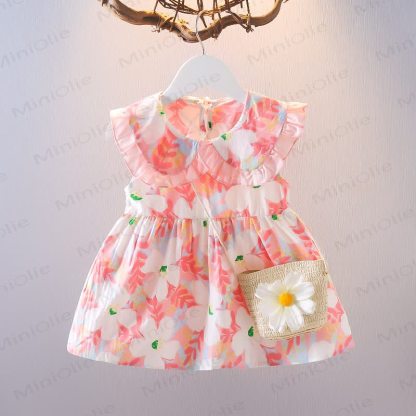 Baby Toddler Girl Sleeveless Floral Print Dress - Pink - 3-4T - image 1
