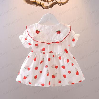 Baby Toddler Girls Cotton Summer Strawberry Print Dress - image 5