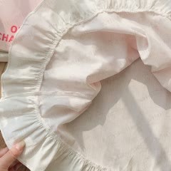 Toddler Girl Cotton Pink Ribbed Bows Print Dress - image 6