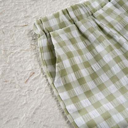 Baby Toddler Green Plaid Sleeveless 2-piece Set - image 4