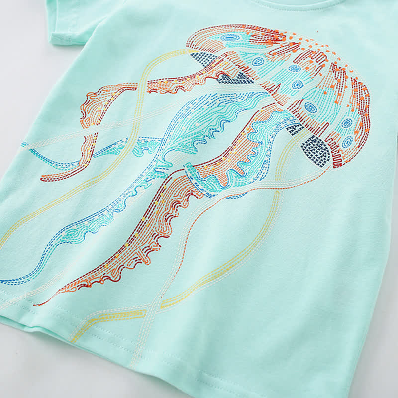 Toddler Girl Jellyfish Pattern Luminous T-shirt - image 4