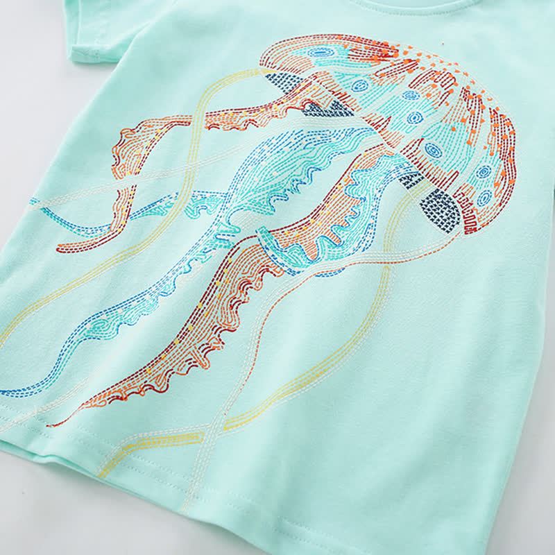 Toddler Girl Jellyfish Pattern Luminous T-shirt - image 4