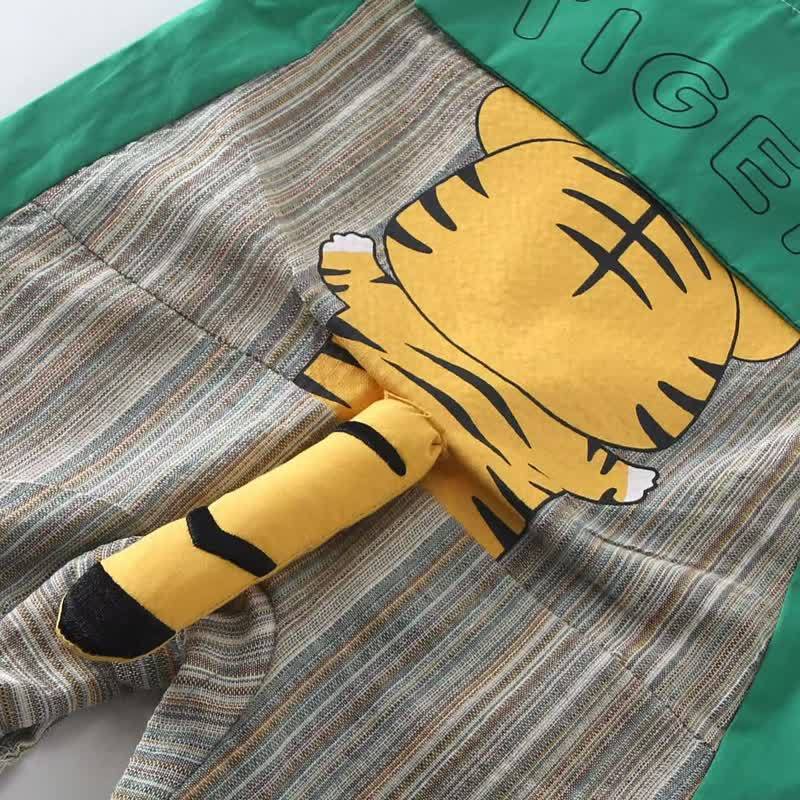 TIGER Baby Striped Three-dimensional Tail Sleeveless Romper - image 3