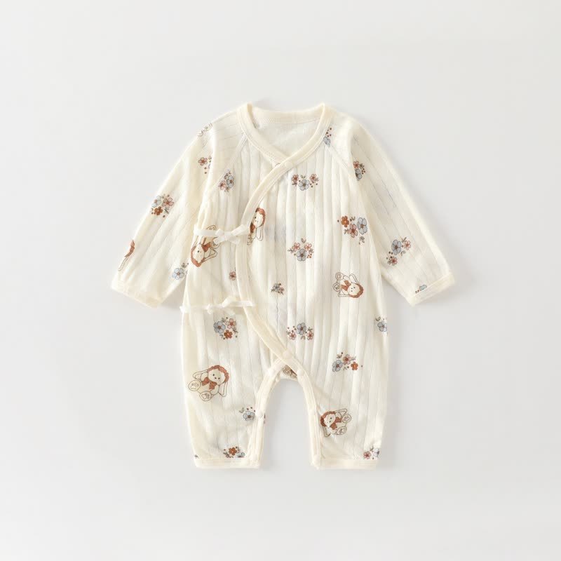 Baby White Cotton Romper - Rabbit - 3-6M - image 3