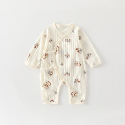 Baby White Cotton Romper - Rabbit - 3-6M - image 3