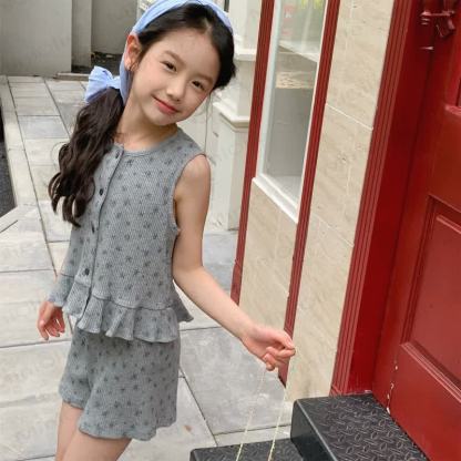 Toddler Girl Summer Cotton Ribbed Tank Top and Shorts Set - image 4