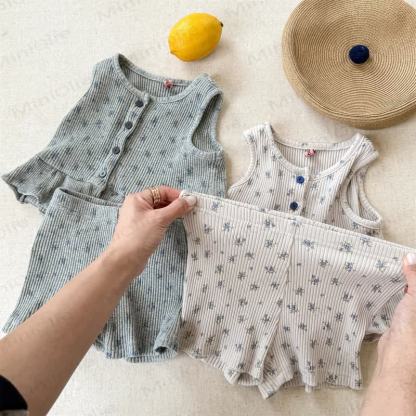 Toddler Girl Summer Cotton Ribbed Tank Top and Shorts Set - image 6