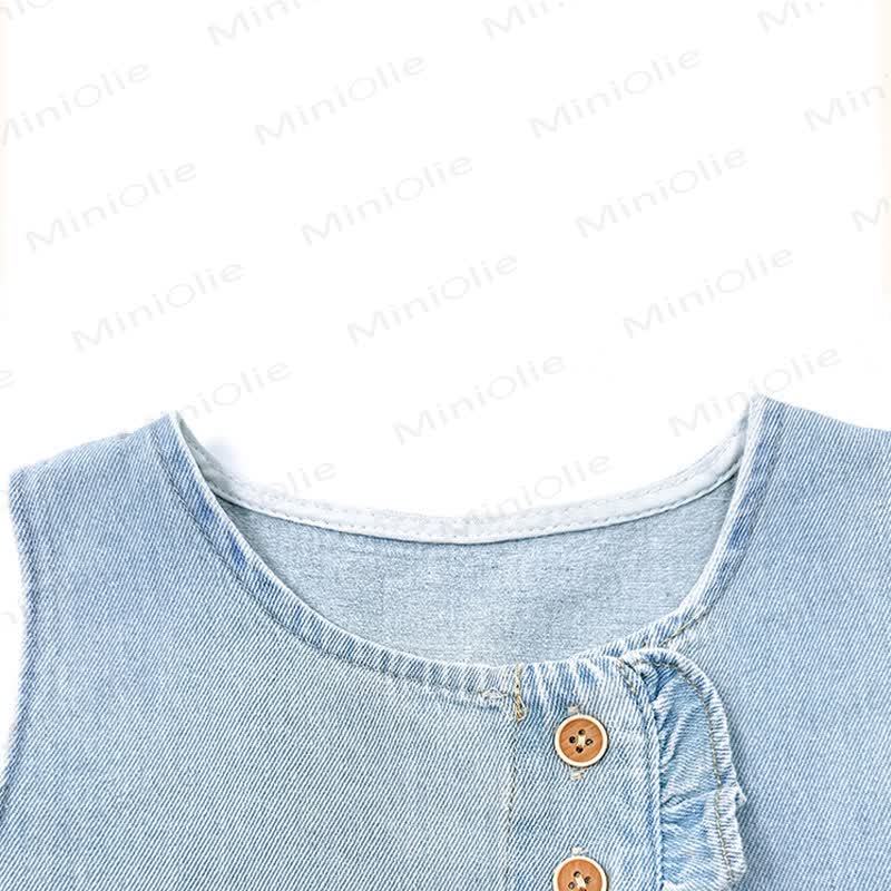 Toddler Kid Girls Lace Sleeveless Top and Pants Denim Set - image 3