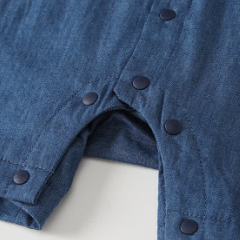 DUCK PARTY Baby Gingham Denim Romper - image 4