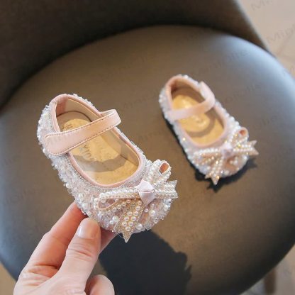 Toddler Girls Bow Dress Shoes  - Pink - 9.5C - image 2