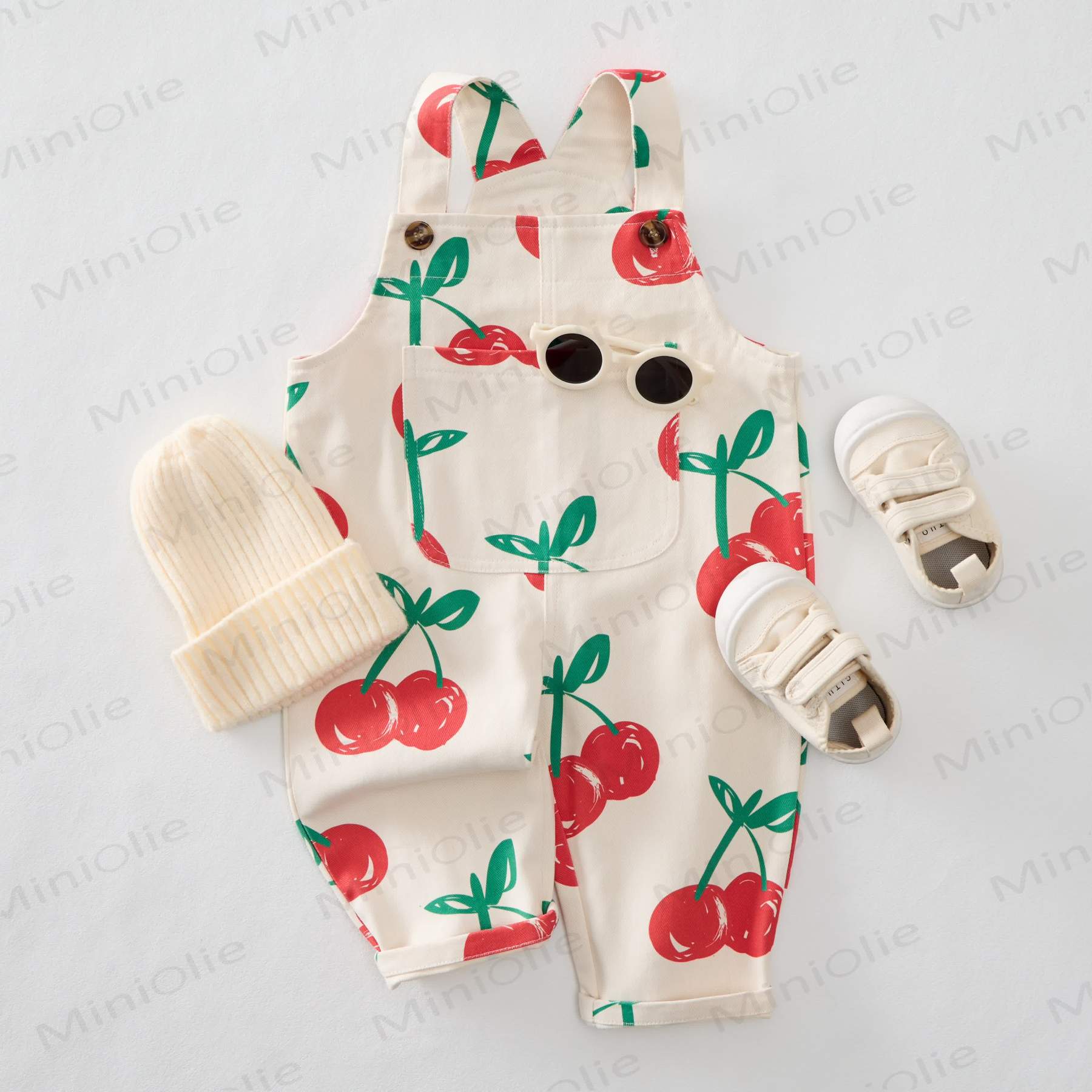Baby Toddler Cherry Overalls - image 2