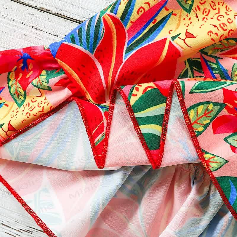 Baby Toddler Girls Red Floral Print Sleeveless Dress - image 6