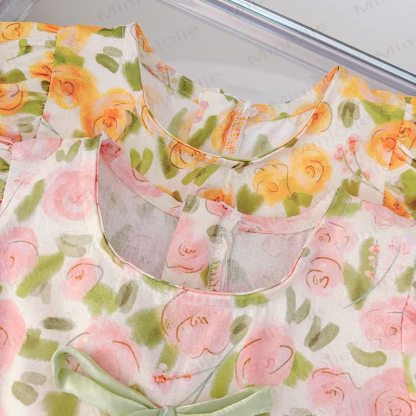 Toddler Girls Tulip Print Cotton Dress - image 3