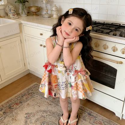 Toddler Kid Girls Flower or Dots or Animal Print Sleeveless Dress - White - 10-11T - image 5