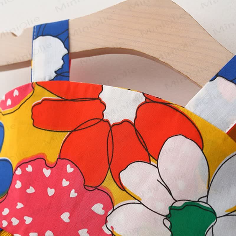 Baby Toddler Girls Cotton Floral Bow Sleeveless Dress with Hat - image 3