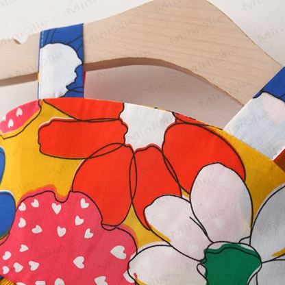 Baby Toddler Girls Cotton Floral Bow Sleeveless Dress with Hat - image 3