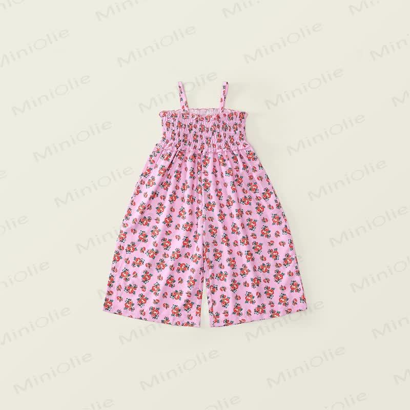 Toddler Girl Smocked Floral Polyester Spaghetti Strap Dress - Pink - 8-9T - image 1