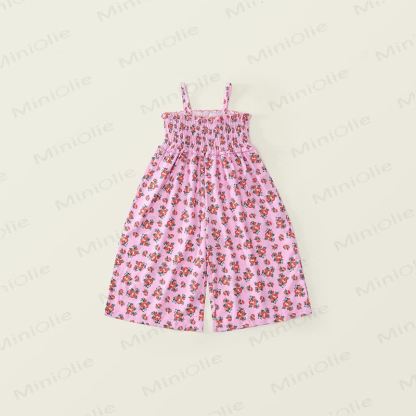 Toddler Girl Smocked Floral Polyester Spaghetti Strap Dress - Pink - 8-9T - image 1