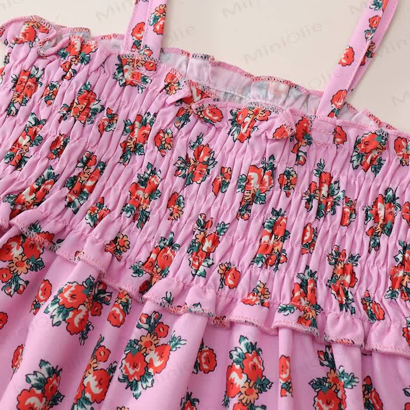 Toddler Girl Smocked Floral Polyester Spaghetti Strap Dress - image 8
