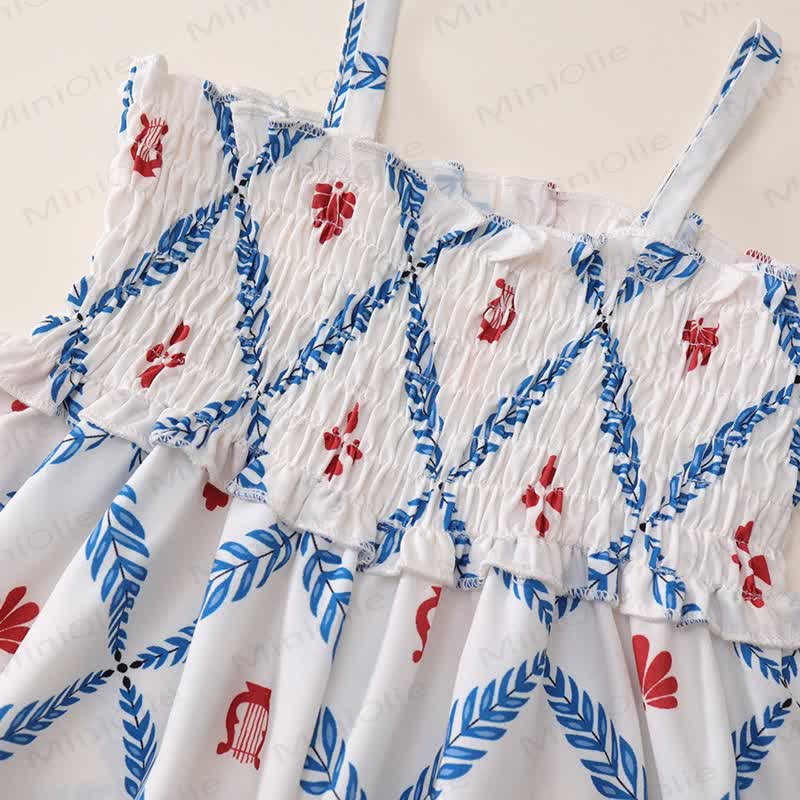 Toddler Girl Smocked Floral Polyester Spaghetti Strap Dress - image 12